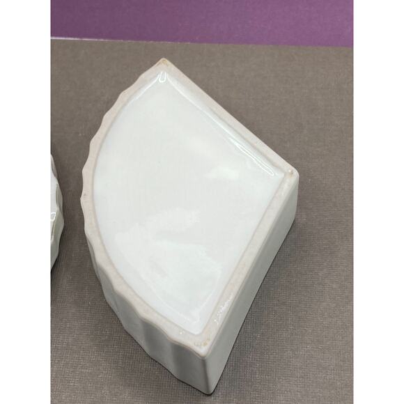 Vintage Porcelain Peacocks Japanese Asahi Fan Trinket Small Jewelry Box - Picture 5 of 8